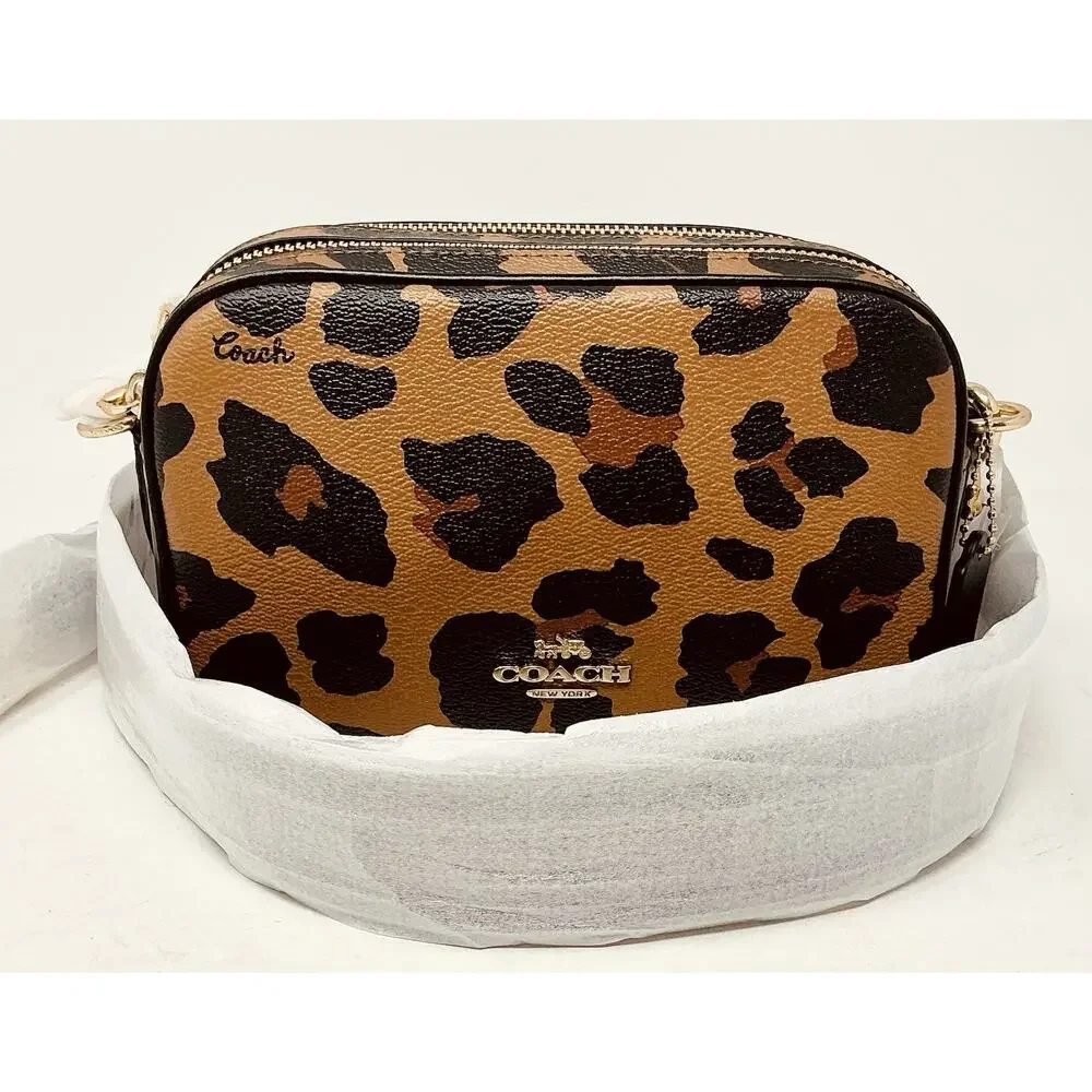 Coach Jamie Jes 20 Crossbody Bag With Leopard Animal Print Authentic NWT - Picture 5 of 14